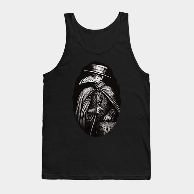 Plague Doctor (Black Death) Tank Top by Derek Castro